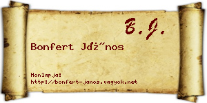 Bonfert János névjegykártya
